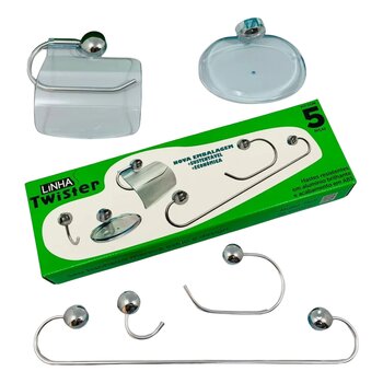 Kit acessórios para banheiro K5TW TWISTER 5 PCS STEEL