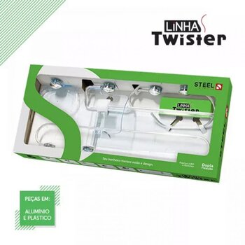 Kit acessórios para banheiro K5TW TWISTER 5 PCS STEEL