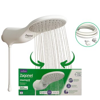 Ducha Chuveiro Eletrônico Branco Moment Zagonel 7500w