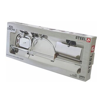 Kit acessórios para banheiro Chroma 5 pçs STEEL
